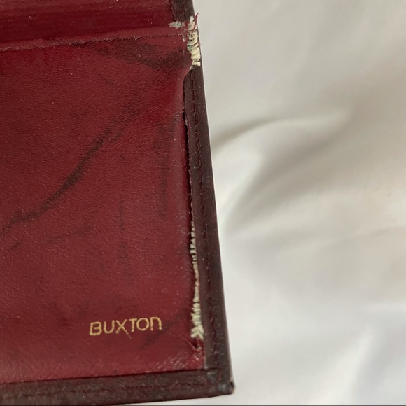 Buxton Vintage Red Leather Card Holder & Wallet - Picture 4 of 5